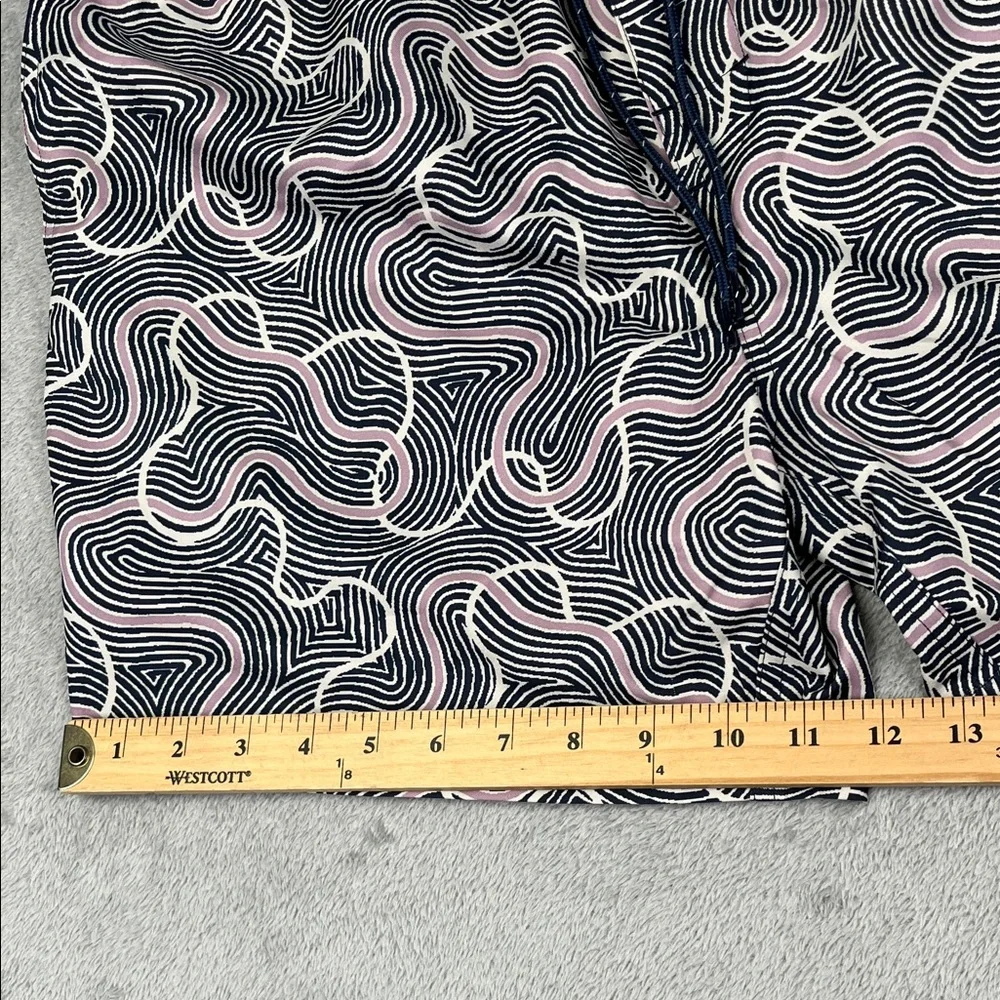 NEW Outerknown M Men's Black, White, Purple Swirl‎ Patterned Swim Trunks